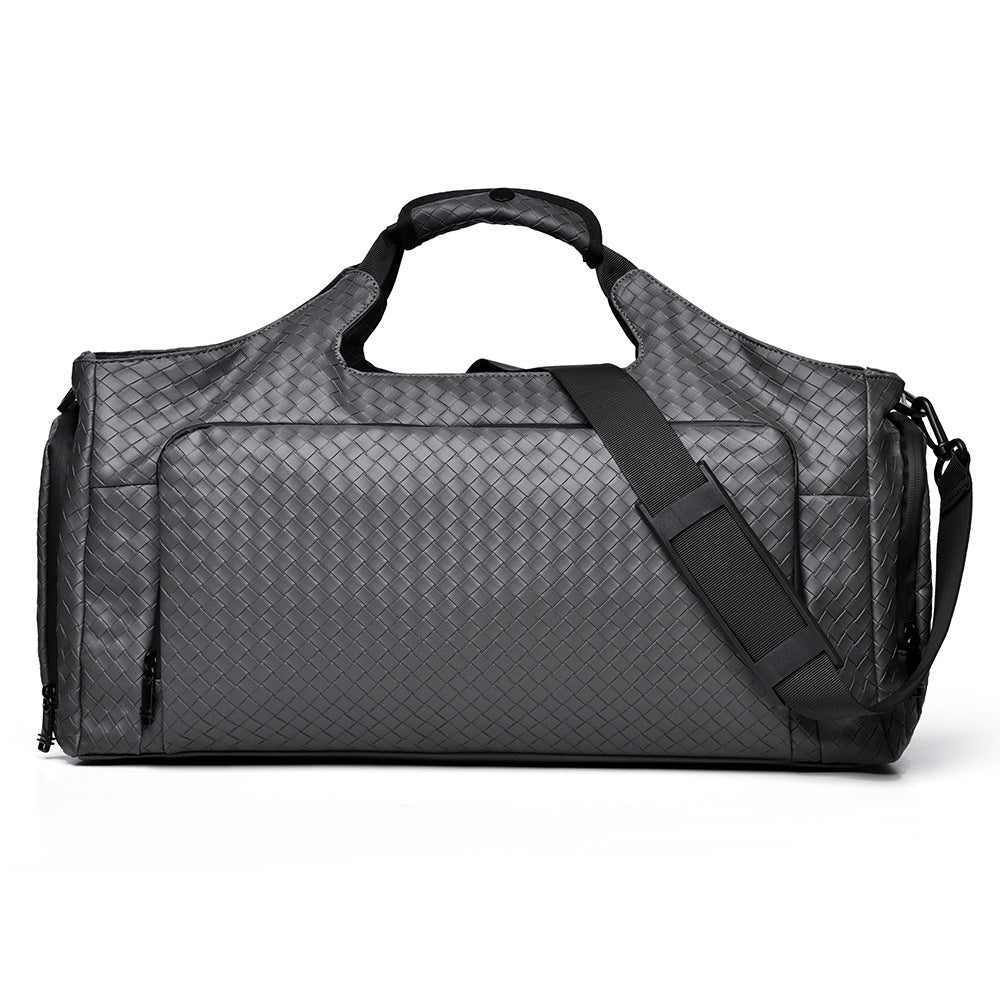 Woven Leather Travel Duffel Bag Bowlift