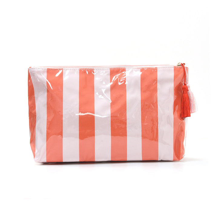Cosmetic pouch with practical zipper and colorful checkered pattern Bowlift