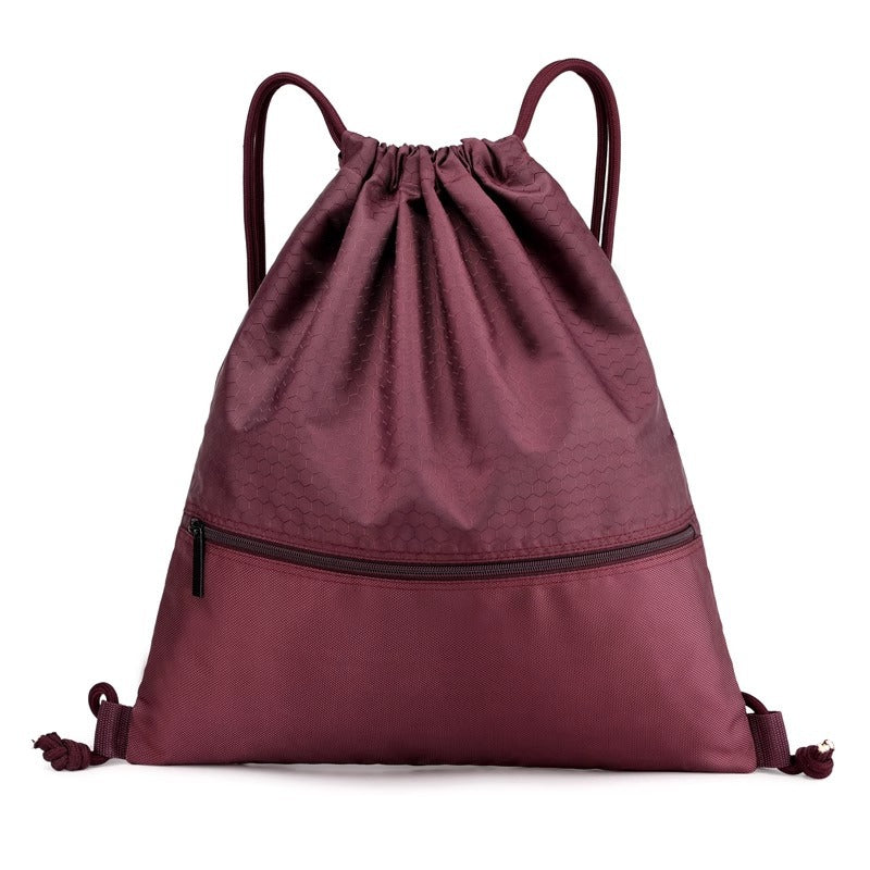 Honeycomb Patterned Drawstring Gym Bag Bowlift
