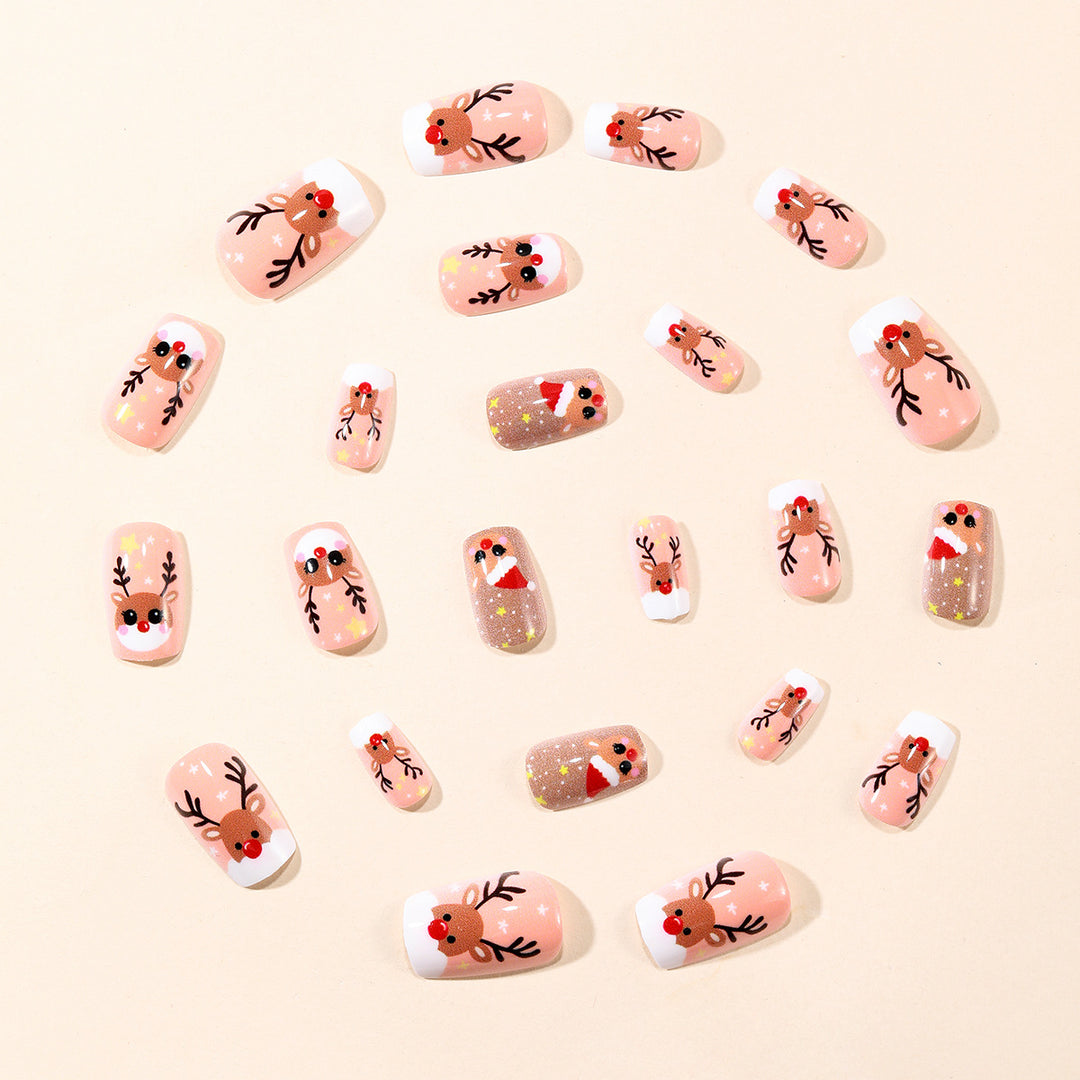 Holiday-Themed 3D Reindeer Nail Art Set Bowlift