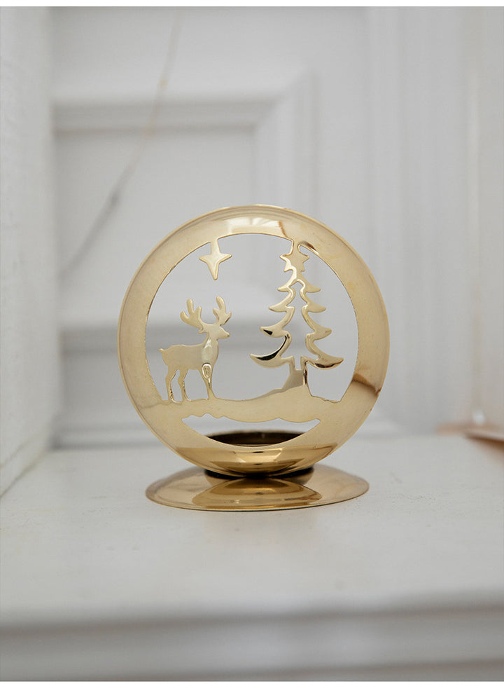 Golden Projection Iron Art Christmas Lantern
