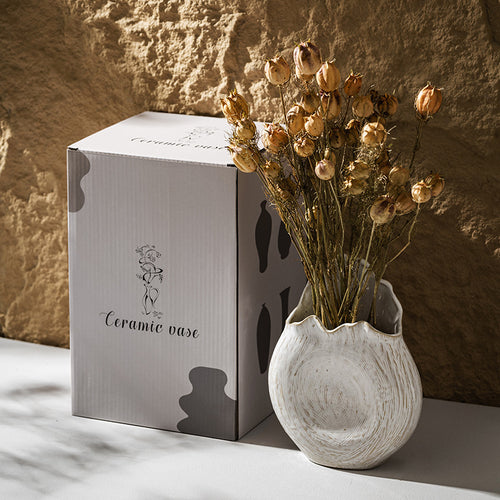 Handmade Textured Ceramic Sculptural Vase
