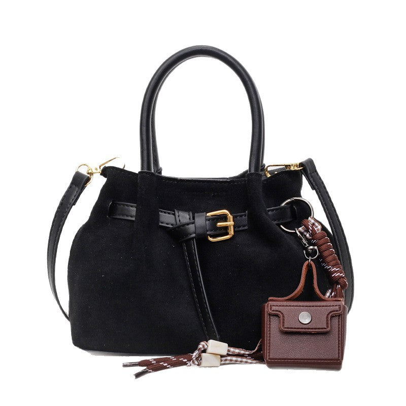 Elegant Suede Handheld Bag Bowlift