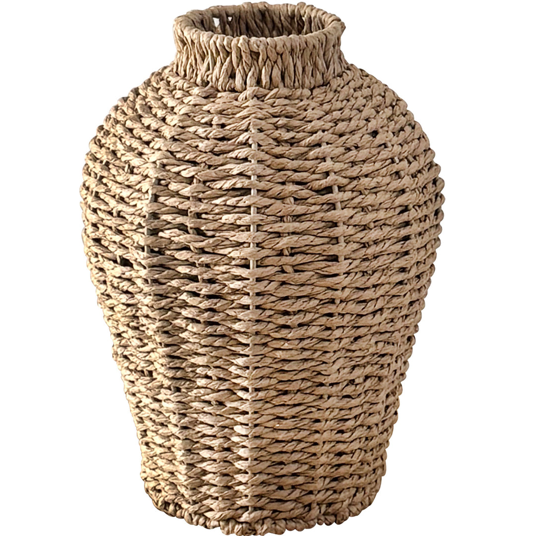 Decorative basket vase made of woven natural material Bowlift
