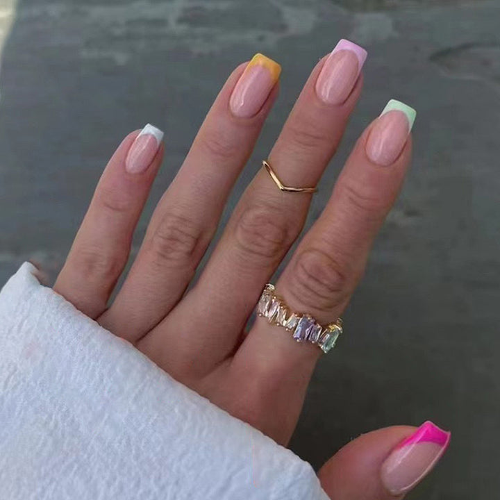 Acrylic nail set with colorful color accents Bowlift
