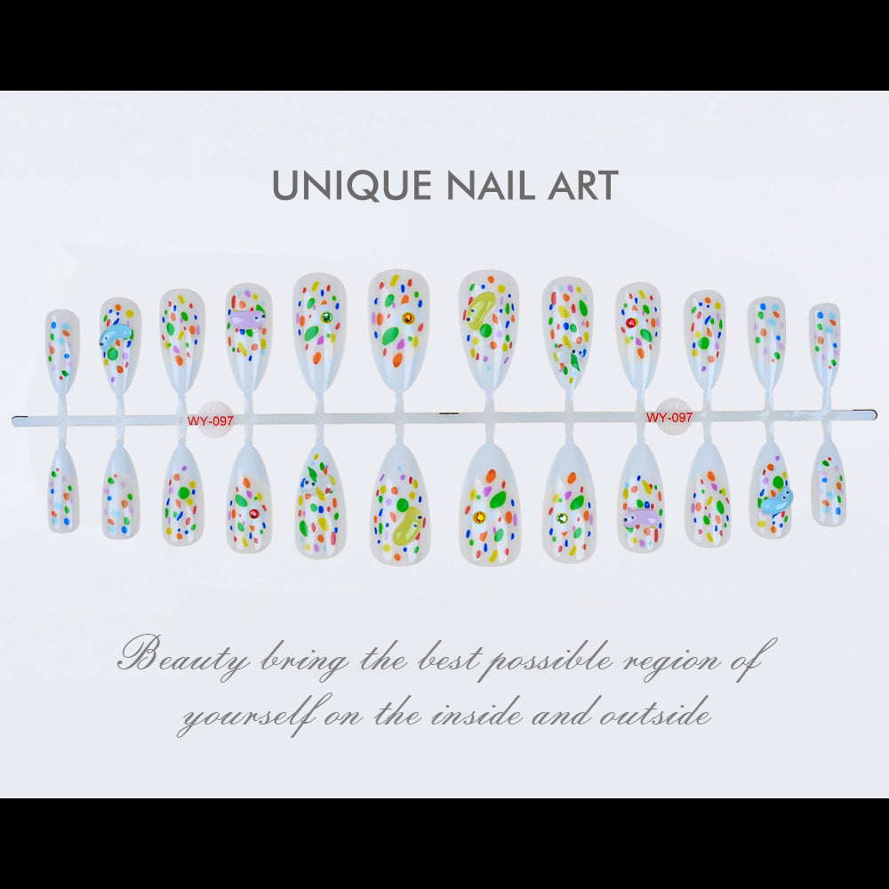 Colorful Artistic Press-On Nail Set Bowlift