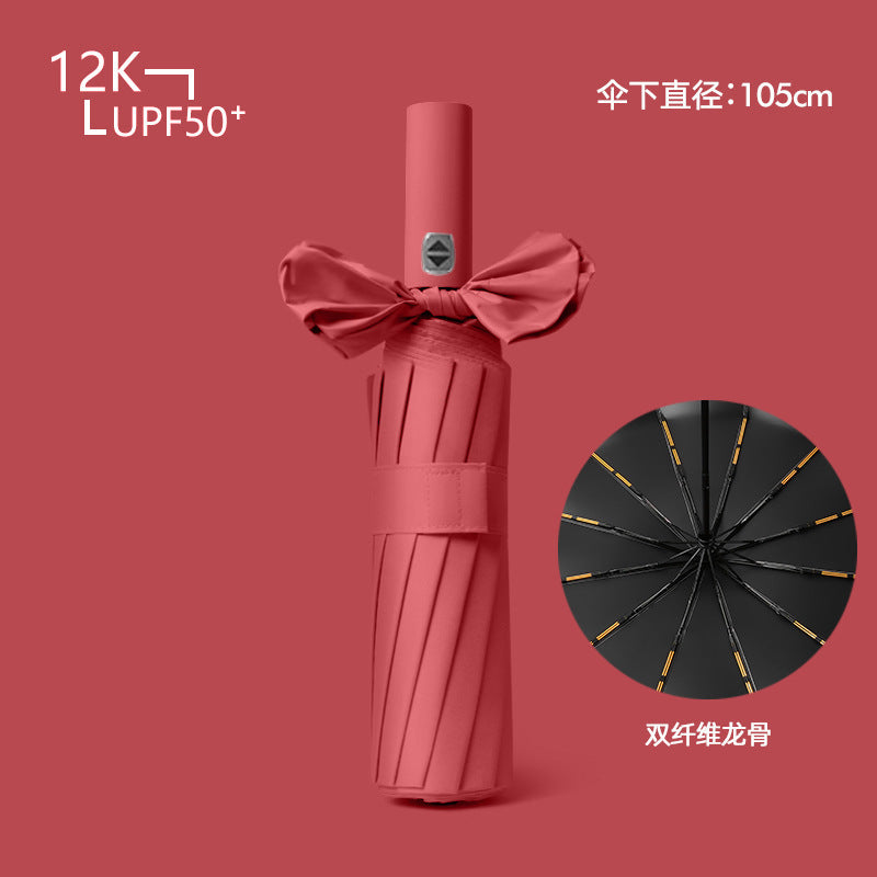 Women's compact and wind-resistant umbrella with UV protection technology Bowlift