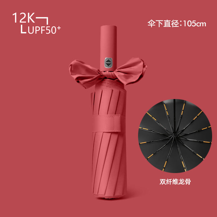 Women's compact and wind-resistant umbrella with UV protection technology Bowlift