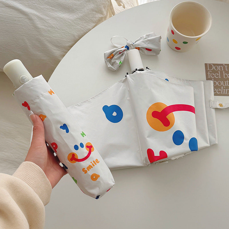 Women's Automatic Folding Umbrella with Cheerful Design Bowlift