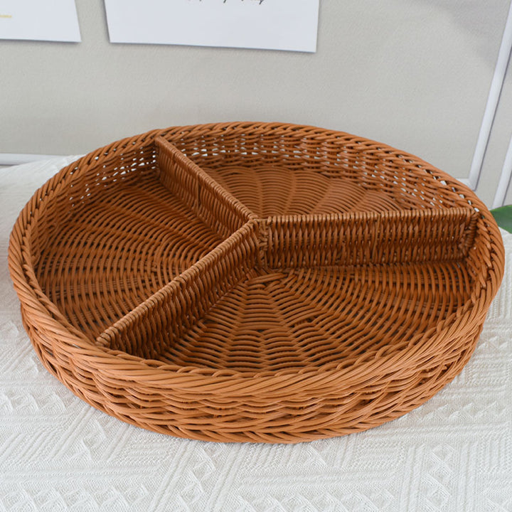 Artisan Woven Round Storage Tray Bowlift