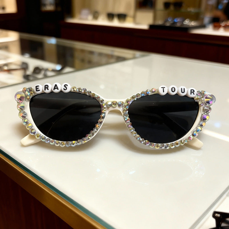 Rhinestone-Embellished Cat-Eye Sunglasses Bowlift