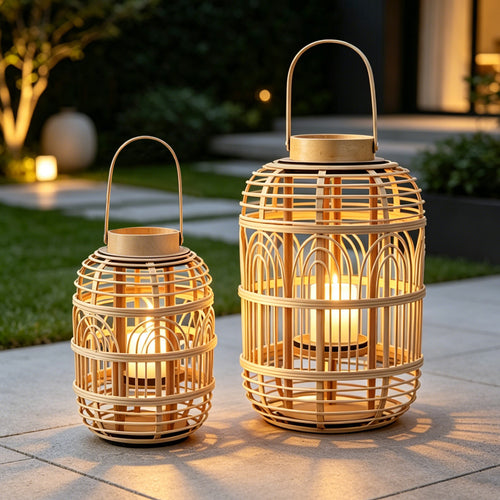 Decorative Rattan Lantern Bowlift
