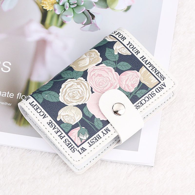 Elegant Rose Print Wallet Bowlift
