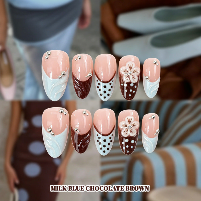 Artistic Acrylic Press-On Nail Design Bowlift