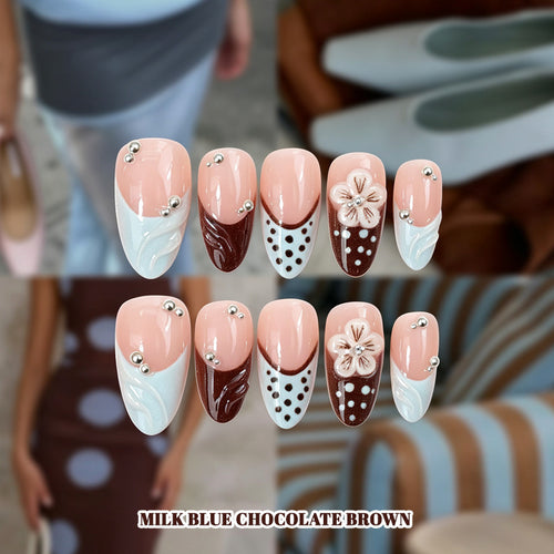 Artistic Acrylic Press-On Nail Design Bowlift