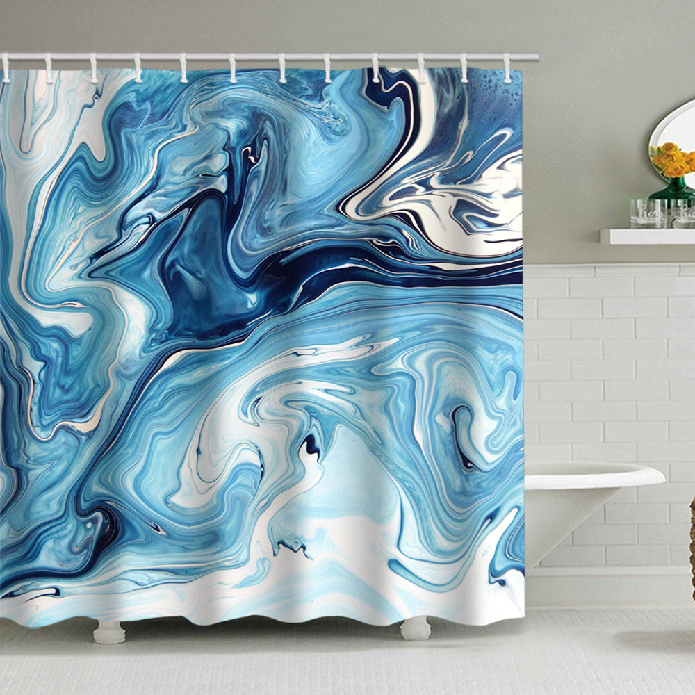 Artistic Marble Design Shower Curtain Bowlift