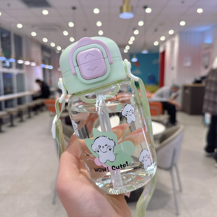 Women's creative drinking bottle with ergonomic lid Bowlift
