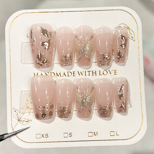 Artificial Nail Nail Art Set with Glitter and Floral Decorations Bowlift