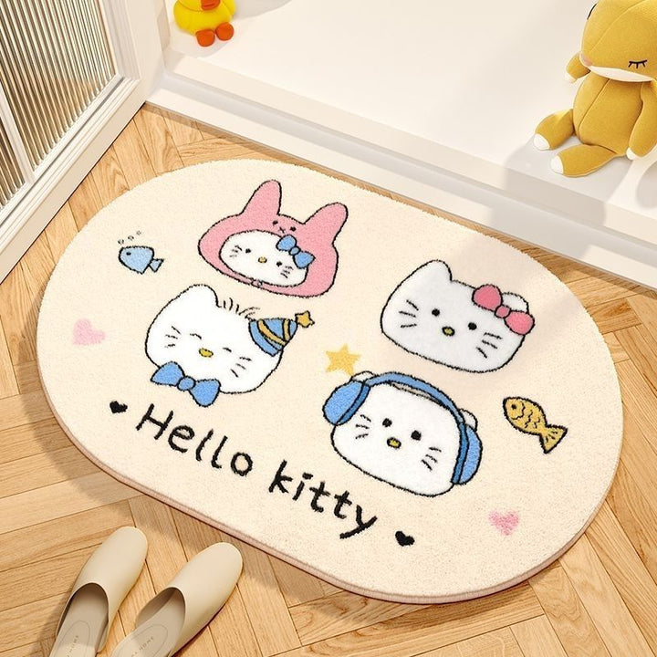 Plush Cartoon Cat Bath Mat