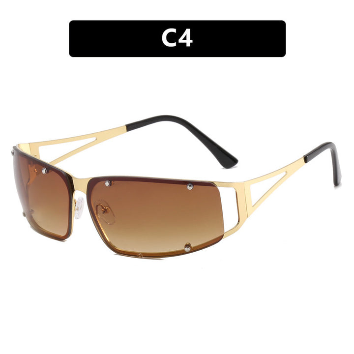 Women's fashionable sunglasses with futuristic design and exquisite metal frame Bowlift