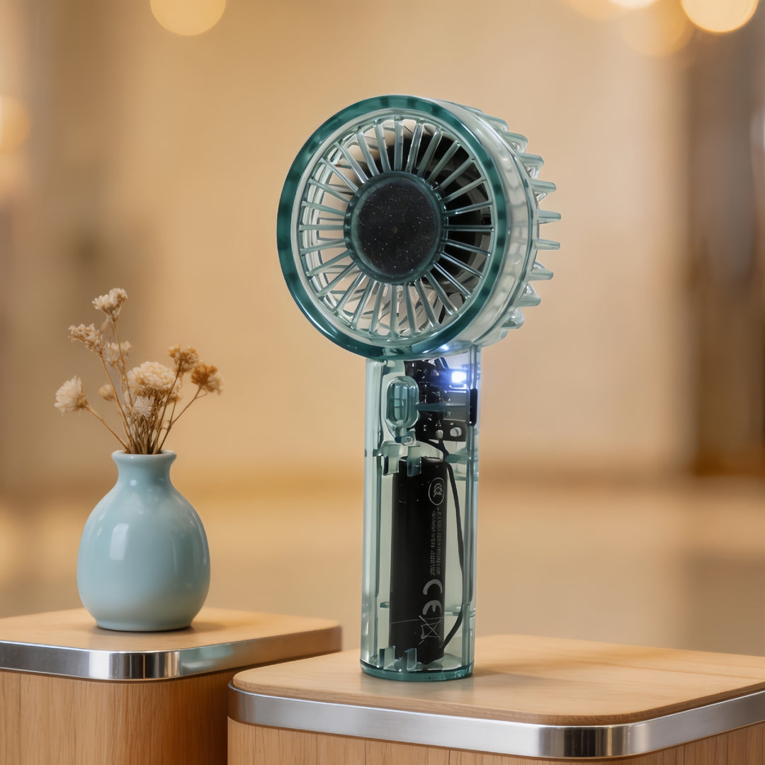 Ladies portable USB handheld fan with ergonomic grip Bowlift