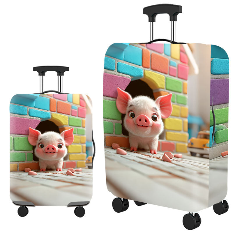 Tropical Leaf Print Hard Shell Luggage Bowlift