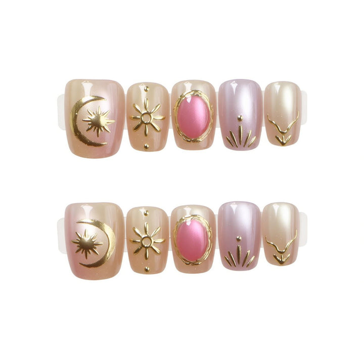 Decorative Nail Art with Gold Accents Bowlift