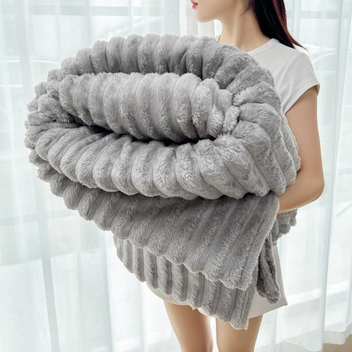Ladies Cozy Plush Blanket with Textured Surface Bowlift
