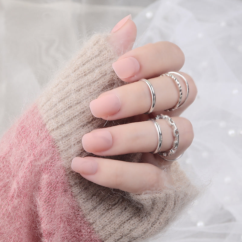 Matte Press-On Nail Set Bowlift