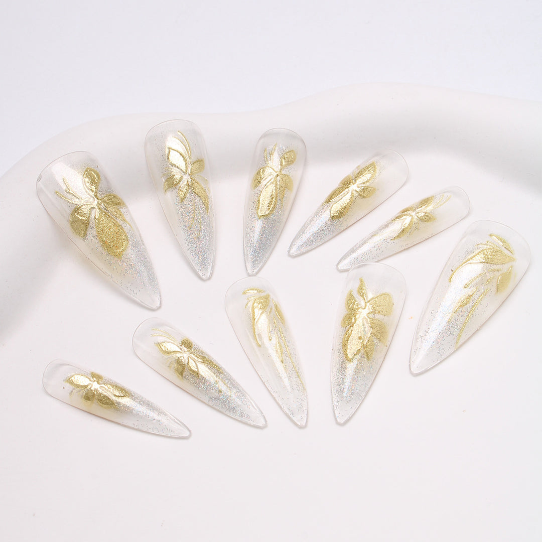Floral-Inspired Press-On Nail Set Bowlift