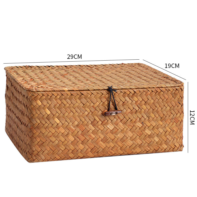 Handwoven Storage Box with Lid Bowlift