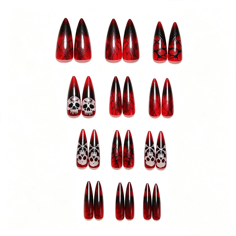 Artificial nail set with Halloween designs and elegant accents Bowlift