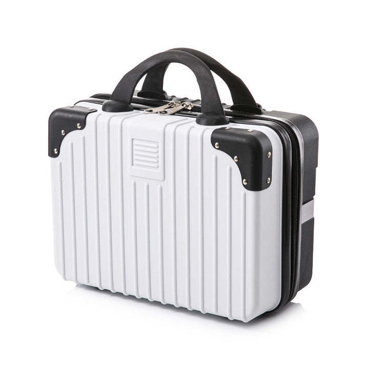 hard-shell cosmetic travel case with double top handles and reinforced corner protectors Bowlift