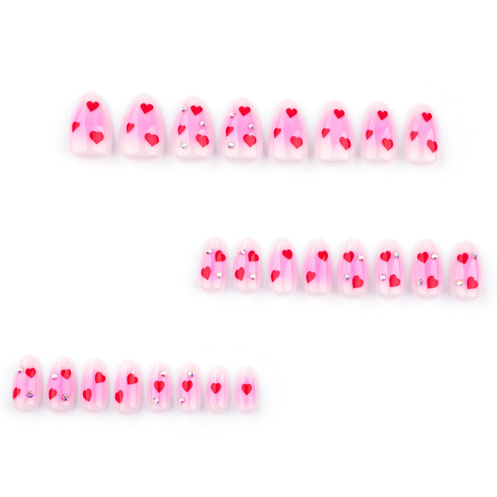 Artful nail art with heart motifs and glamorous details Bowlift