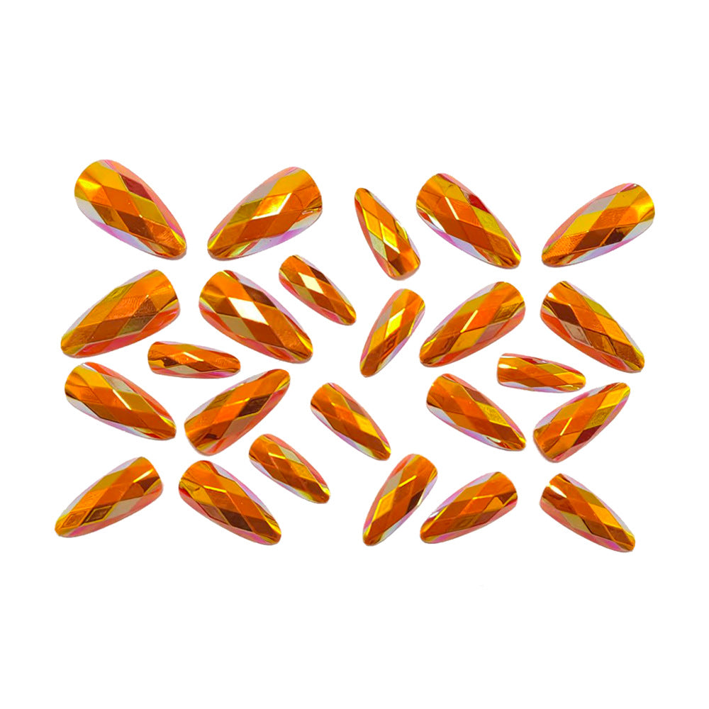 Shiny artificial nails with multifaceted design Bowlift