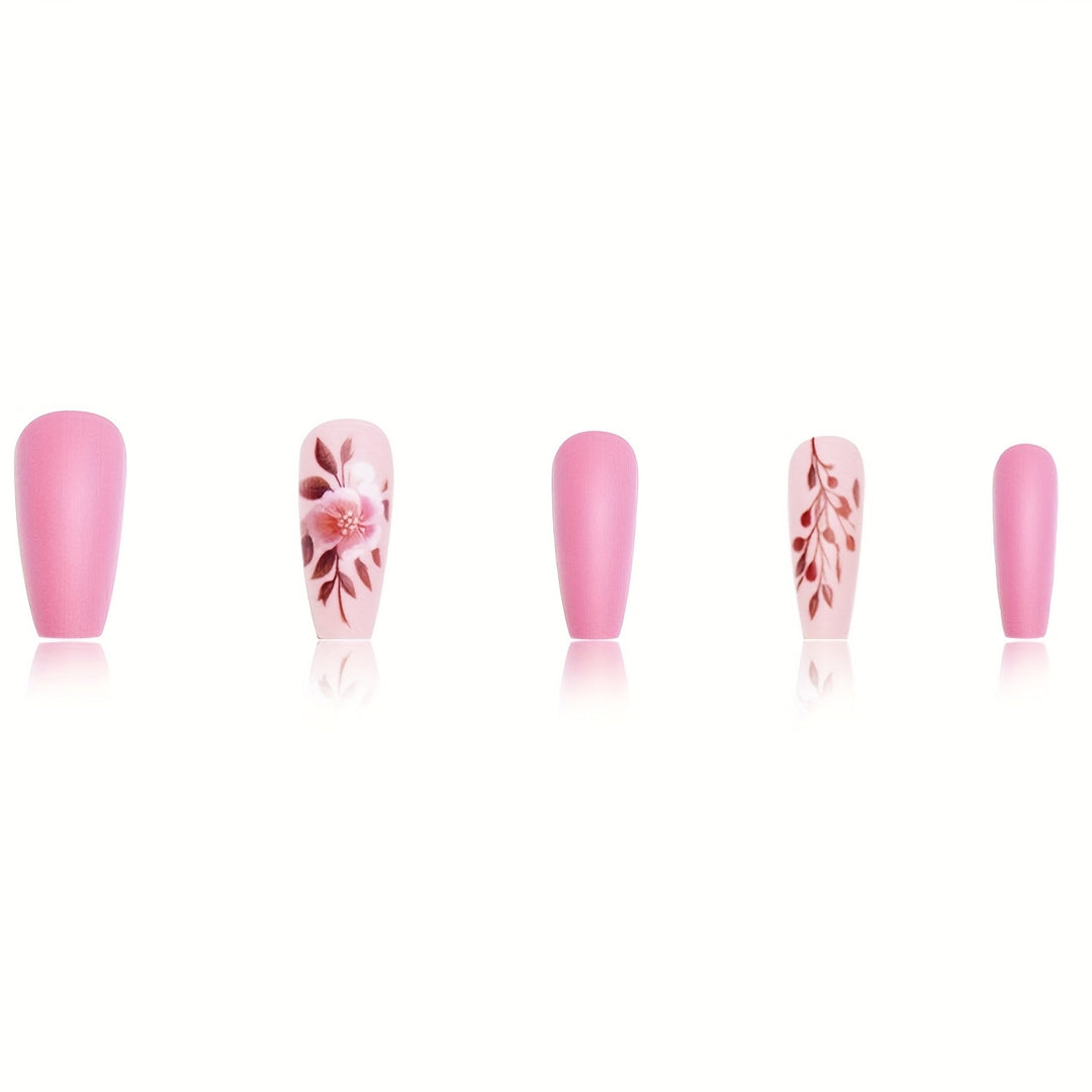Floral Art Acrylic Nail Enhancements Bowlift