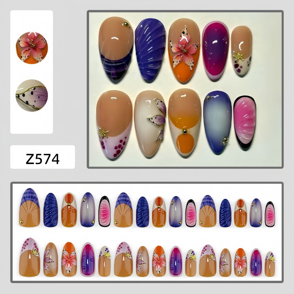 Exclusive Art Nails with Floral Accents Bowlift