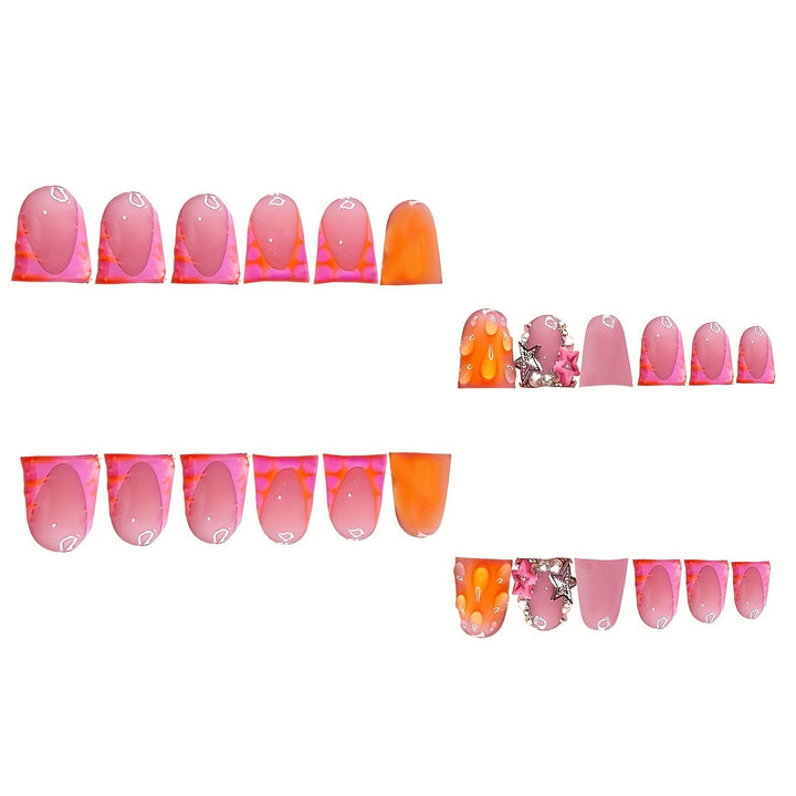 Artistic Press-On Nail Extensions with Summer Theme Bowlift