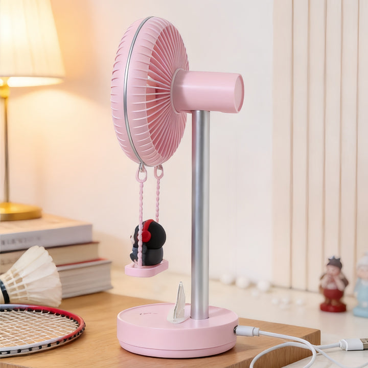 Ladies Creative Table Fan with Integrated Animal Motif Bowlift