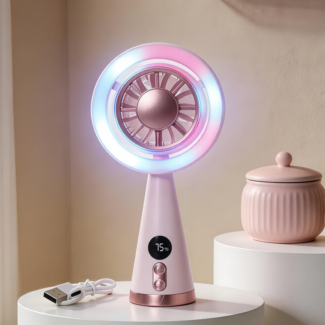Women Portable Mini Fan with USB Charging Function and Quiet Operation Bowlift