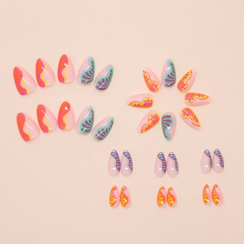 Art nail set with colorful gradient and creative designs Bowlift