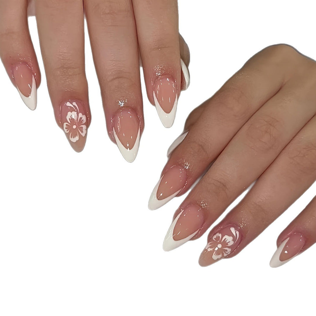 Tip Art Nails with Floral Design Bowlift