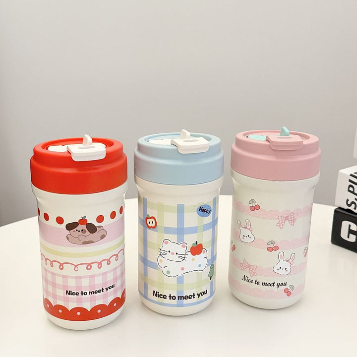 Ladies Insulated Drinking Cup with Cheerful Rabbit Design Bowlift