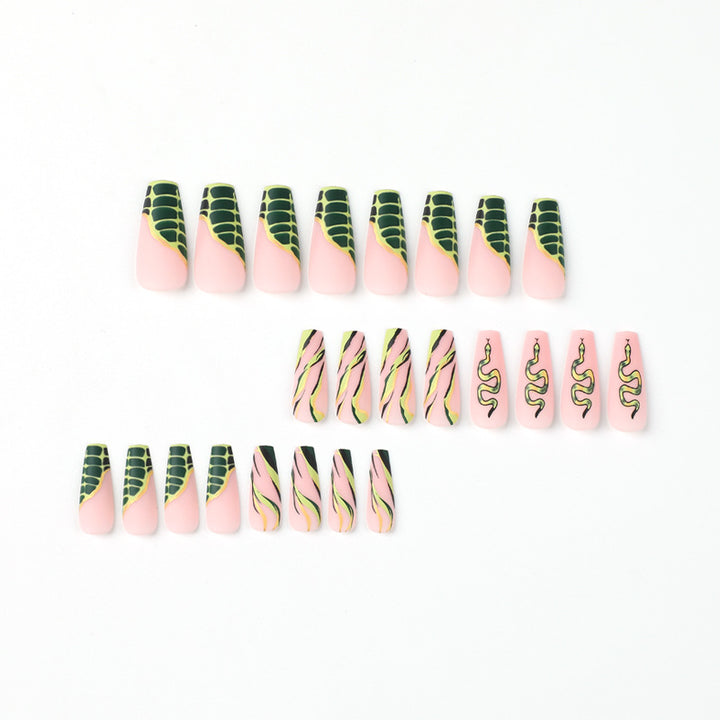 Artful Nail Extensions with Serpentine Design Bowlift