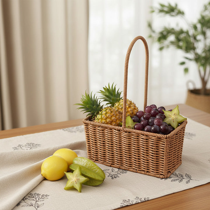 Handcrafted Wicker Storage Basket Bowlift