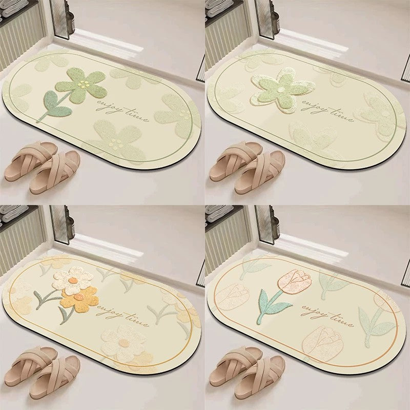 Chic Inspirational Floral Bath Mat