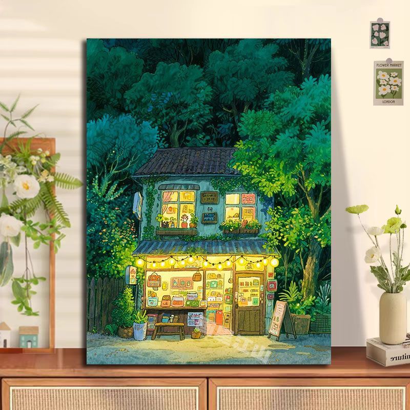 Cozy Cottage Landscape Wall Art Bowlift