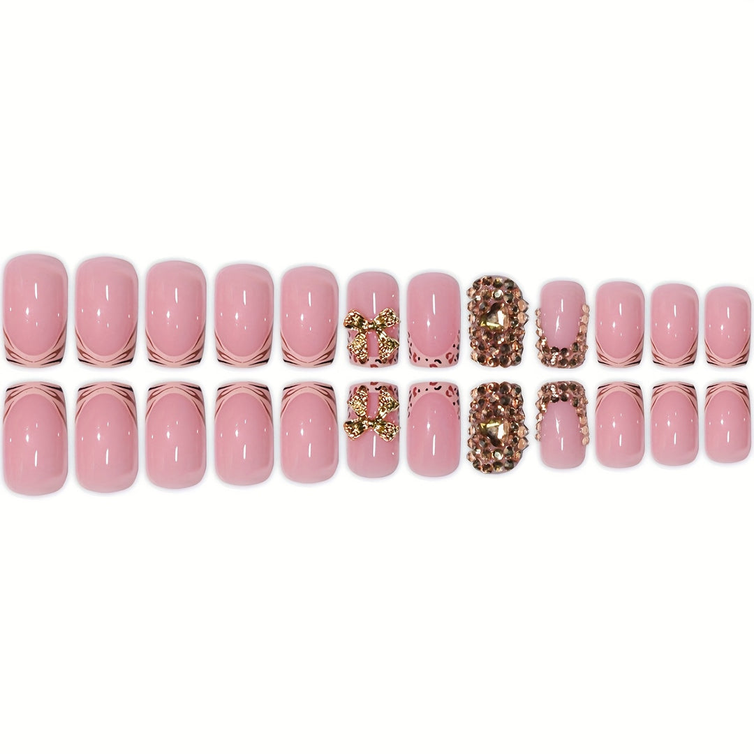 Glamorous Rhinestone-Embellished Press-On Nails Bowlift
