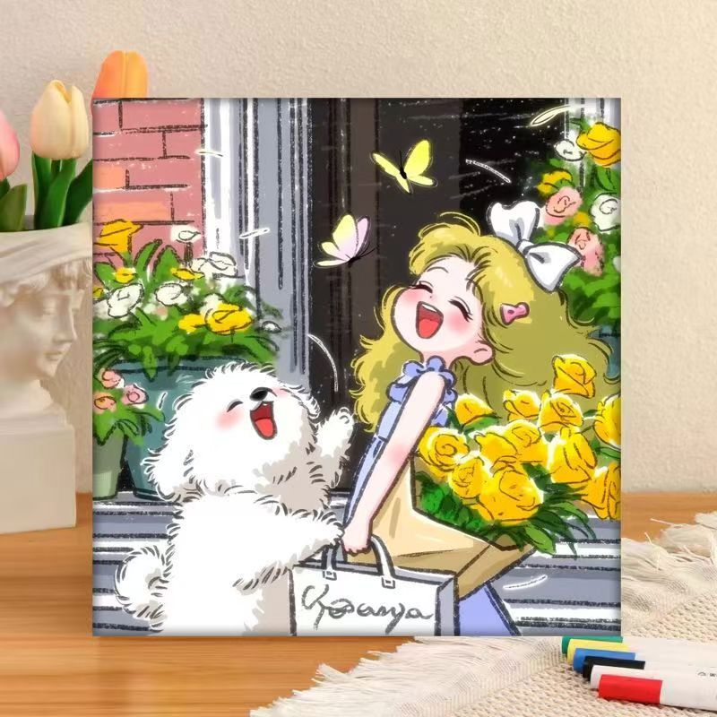 Whimsical Character Art Canvas Print Bowlift