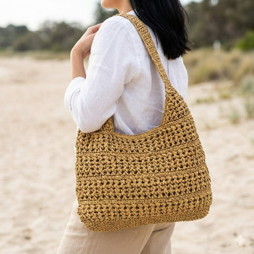 Hobo Bag Made of Hand-Knotted Material Bowlift